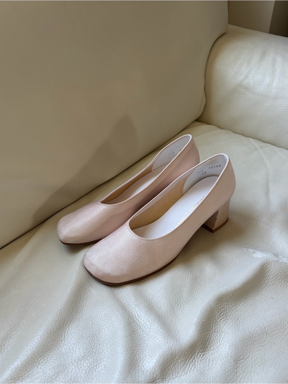 Vintage Y2K Colorful Creations Blush Satin Ballet style Block Heels
